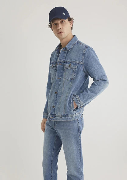 M010143-89136 MAVİ DRAKE DARK FOGGY CEKET - Resim 8