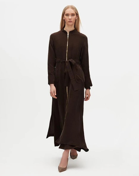 T25Y-8006 MISSDALIDA CEBİ KAPİTONELİ UZUN CUPRO KAP - Resim 2