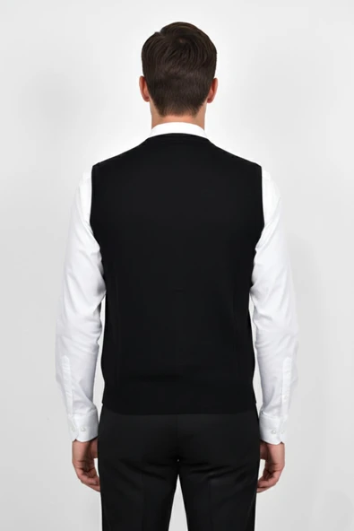 Erkek Düğmeli Yelek Cepli Çelik Örgü Klasik Kalıp BGL-ST04836 - Resim 8