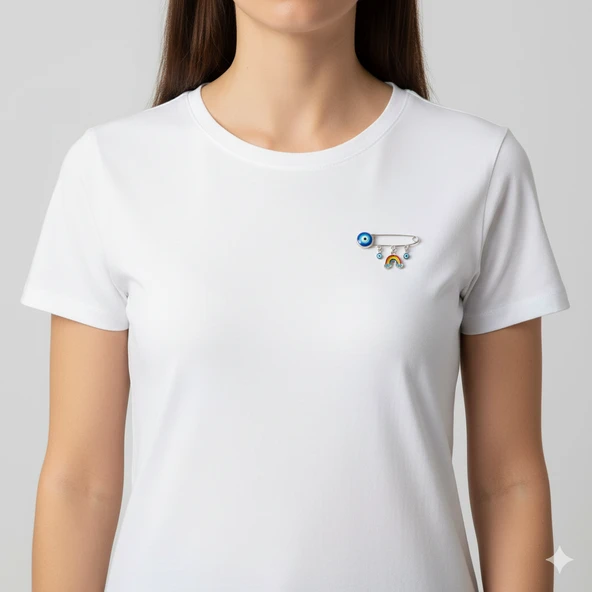 Nazar Boncuklu Gökkuşağı Broş - Resim 2