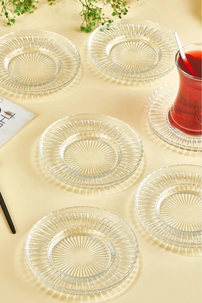 Riva elysia çay tabağı 12 li elysia çay bardağına uyumlu bardak altlığı çay tabağı ürün görseli 1