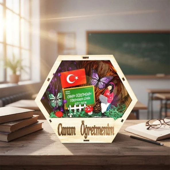 Altıgen Saksı Teraryum - Öğretmenler Günü Hediyesi - Resim 5