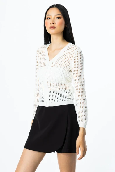 59900 ONTEKS FİLE FERMUARLI KISA HIRKA - Resim 3