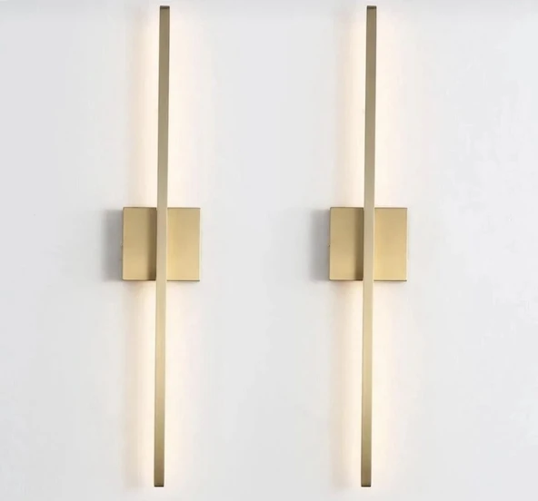 PİLLİ Duvar Aydınlatması, 70cm çubuk aplik Duvar Aplik İç Mekan  3000k  1  Adet ESKİTME GOLD ürün görseli 1