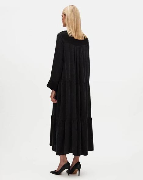 T25Y-4021 MISSDALIDA BİS. YAKALI ÇİÇEK BROŞLU CCUORO ELBİSE - Resim 6