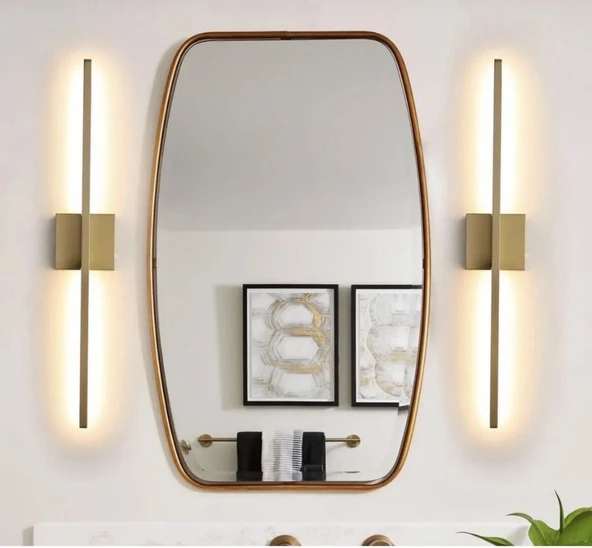 PİLLİ Duvar Aydınlatması, 70cm çubuk aplik Duvar Aplik İç Mekan  3000k  1  Adet ESKİTME GOLD - Resim 4