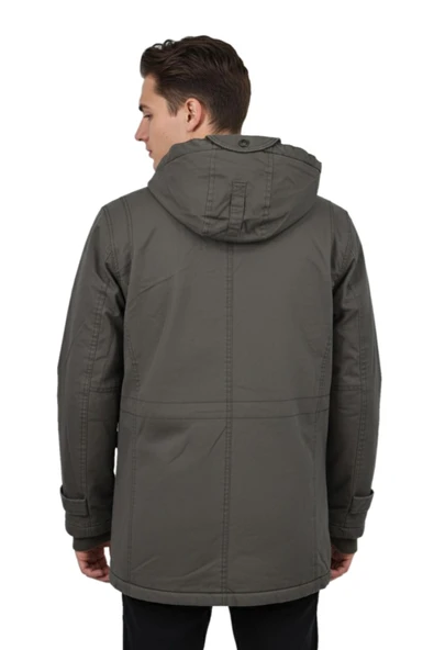 Erkek Spor Kanvas Kapüşonlu Parka M2665 BGL-ST04959 - Resim 10