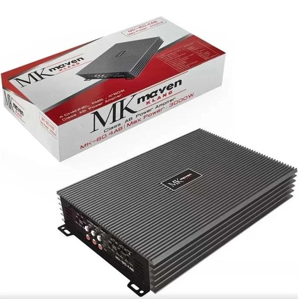MK Maven Klang MK-60.4AB Stereo 4 Kanal MAX 3000W Bridge Destekli Class AB Oto Amfisi (Amplifikatör) ürün görseli