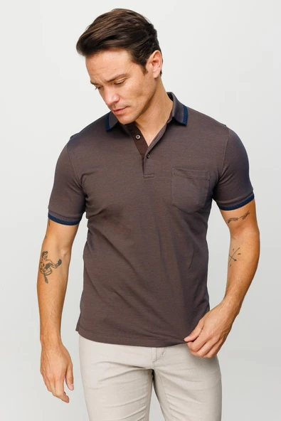 901 DESEN MTA YAKASI VE KOLU TRİKO CEPLİ K.KOL PY ERKEK T-SHİRT - Resim 4