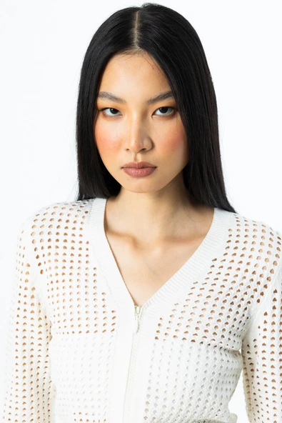 59900 ONTEKS FİLE FERMUARLI KISA HIRKA - Resim 7