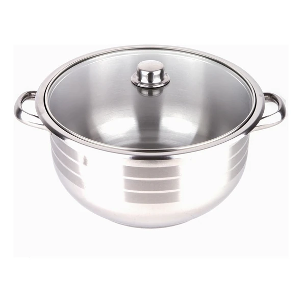 Manheim Cam Kapak Çelik Derin Tencere 30 x 20 cm ürün görseli