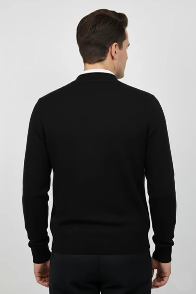 Erkek Hakim Yaka Astarlı Triko Fermuarlı Mont BGL-ST04832 - Resim 9