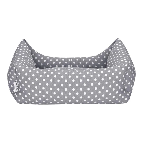 Pet Comfort Uniform Gri Puantiyeli Kedi ve Köpek Yatağı M 60x50cm - Resim 3