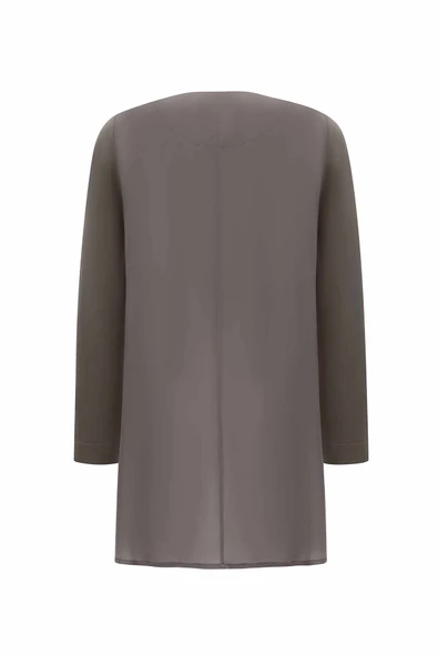 T25Y-6061 MISSDALIDA YAKASI FERMUARLI CUPRO TUNİK - Resim 8