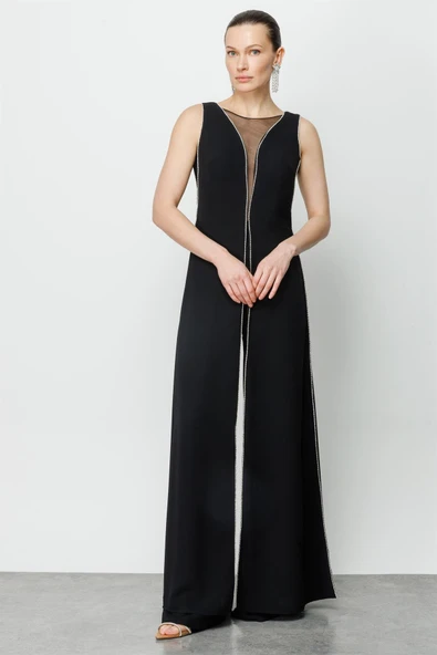 6651 MODAİLGİ ELBİSE KENARLARI TAŞ ŞERİTLİ TULUM ürün görseli