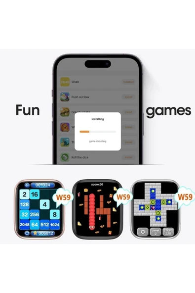 Teknojet Teknoloji İçin En İyi Adres W59 Watch 9 Note Pro Akıllı saat 47 mm 2.2 INC Android IOS uyumlu - Resim 4