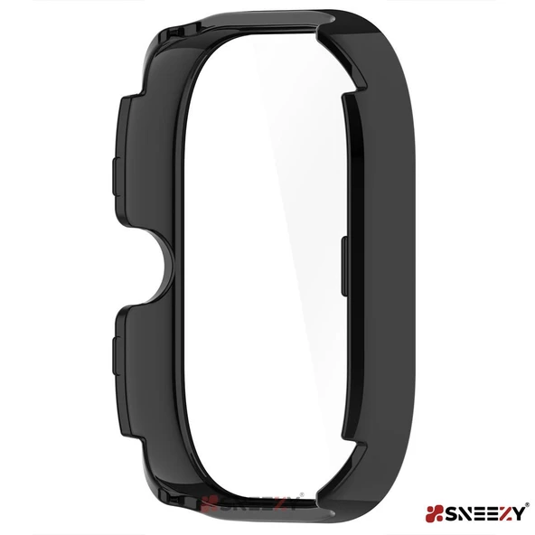 Sneezy Xiaomi Redmi Watch 4 Uyumlu PC Sert Kasa Ve Ekran Koruyucu  Siyah - Resim 5