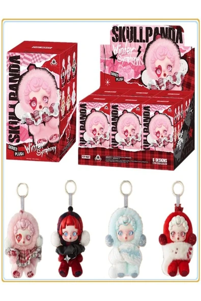 ZİVENTA Skull Panda Winter Symphony Seri Labubu Peluş Anahtarlık-Sürpriz Paket SkullPanda-Oyuncak Blind Box - Resim 4