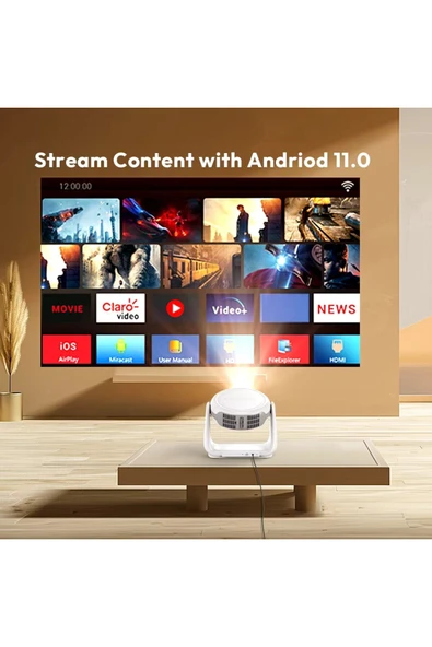 Rebiy K1 Pan-tilt Projector 4K HD Video Ev Sineması - Resim 4