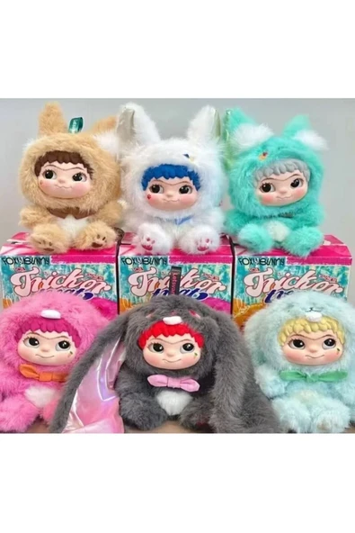 E ESTHE LUME Wakuku anahtarlık hayvan serisi wakuku peluş oyuncak tavşan tilki yeni nesil labubu - Resim 3