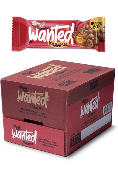 Wanted Buğday Gevrekli Karamelli Bar 32 g x 24 Adet - Resim 2