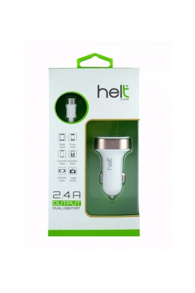 Helt Ht-16 2100 Ma 2 Çıkışlı Araç Şarj Cihazı Micro Usb Kablo - Resim 3