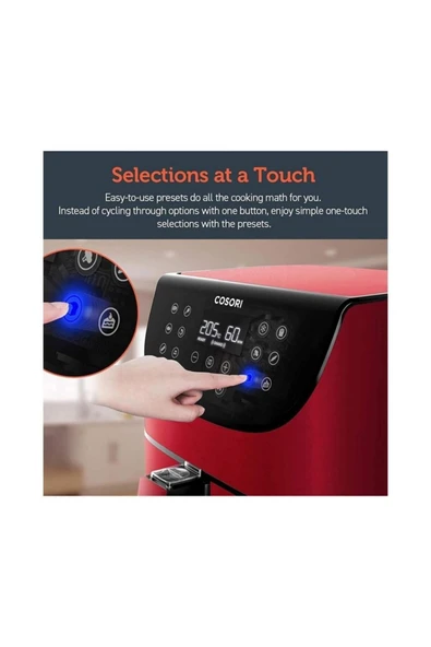 Cosori Premium XXL Airfryer 5.5 lt Yağsız Kırmızı Fritöz - Resim 3