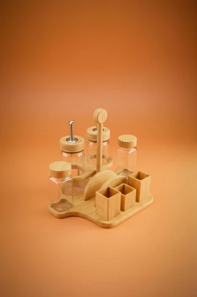 Bambum Mima - Peçetelik ve Baharatlıklı 2'Li Yağdanlık Küçük - Resim 2