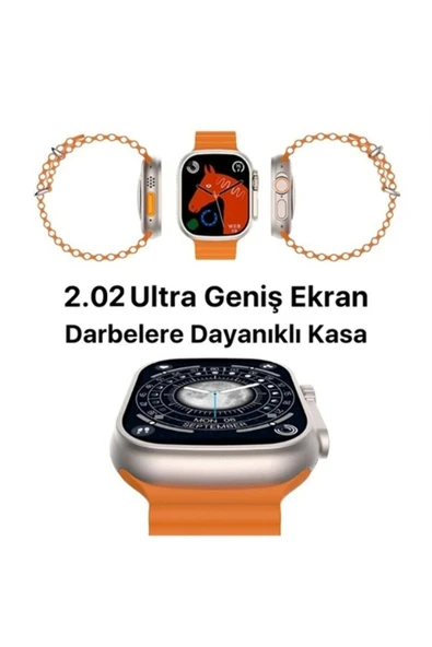Teknojet Teknoloji İçin En İyi Adres H11 Ultra Plus Akıllı Saat Smart Watch 49 Mm Vidalı 3 Kordonlu - Resim 4