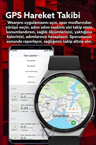 Teknojet Teknoloji İçin En İyi Adres Dt3 Mate Akıllı Saat Gt3 Benzeri Suya Ve Toza Dayanıklı Yuvarlak Smart Watch - Resim 4