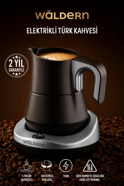 Waldern Elektrikli Közde Türk Kahvesi ve Türk Kahve Makinesi Krom ürün görseli