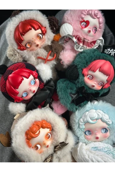 ZİVENTA Skull Panda Winter Symphony Seri Labubu Peluş Anahtarlık-Sürpriz Paket SkullPanda-Oyuncak Blind Box - Resim 6