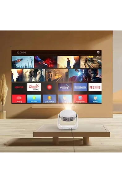 Rebiy K1 Pan-tilt Projector 4K HD Video Ev Sineması - Resim 4