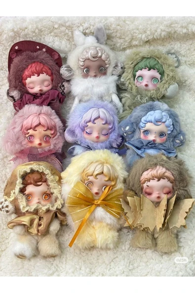 ZİVENTA Skull Panda Winter Symphony Seri Labubu Peluş Anahtarlık-Sürpriz Paket SkullPanda-Oyuncak Blind Box - Resim 2