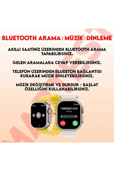 Teknojet Teknoloji İçin En İyi Adres Akıllı Saat T800 Ultra Bluetooth Arama Sıcaklık Ölçüm Sağlık İzleme - Resim 4