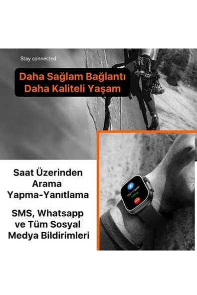 Teknojet Teknoloji İçin En İyi Adres H11 Ultra Plus Akıllı Saat Smart Watch 49 Mm Vidalı 3 Kordonlu - Resim 3