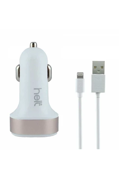 Helt Ht-17 2100 Ma 2 Çıkışlı Araç Şarj Cihazı Lightning Kablo ürün görseli