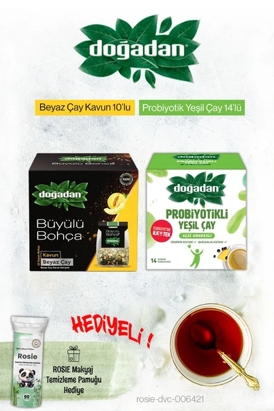 Doğadan Probiyotikli Açai Ananas ve Büyülü Bohça Kavun Poşet Çay ve Rosie Hediyeli ürün görseli