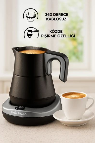 Waldern Elektrikli Közde Türk Kahvesi ve Türk Kahve Makinesi Krom ürün görseli 1