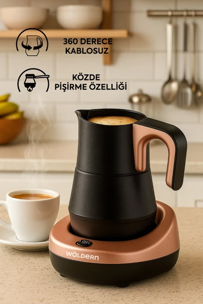 Waldern Elektrikli Közde Türk Kahvesi ve Türk Kahve Makinesi Rose Gold ürün görseli 1