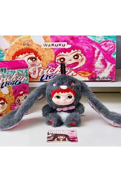 E ESTHE LUME Wakuku anahtarlık hayvan serisi wakuku peluş oyuncak tavşan tilki yeni nesil labubu - Resim 2