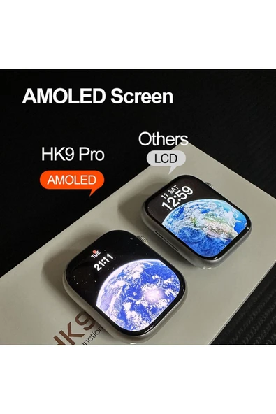Teknojet Teknoloji İçin En İyi Adres Hk9 Pro Max 2.02 Uyumlu Amoled Ekran Akıllı Saat 3 Kordon Kiliteme ürün görseli