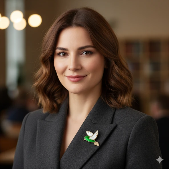 Öğretmenler Günü Yeşil Kolibri Broş (Özel gün için) ürün görseli 1