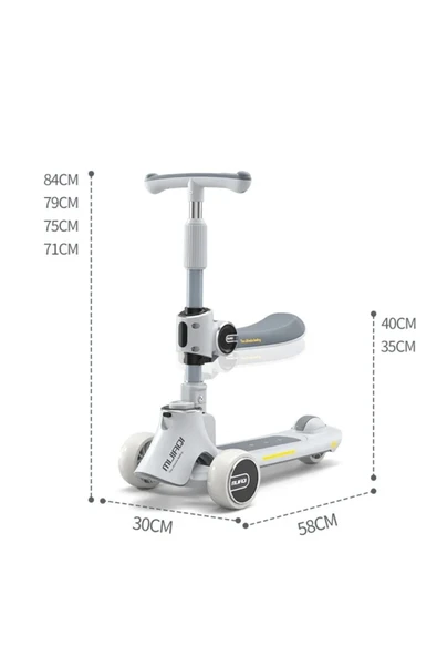Autoline Ayarlanabilir 3 Tekerlekli Işıklı Müzikli Scooter ( Videolu Ilan ) - Resim 6