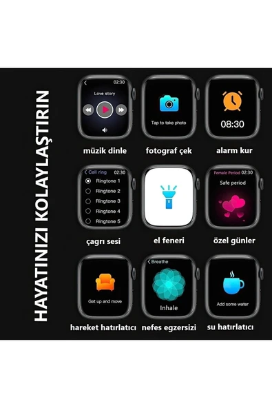 Teknojet Teknoloji İçin En İyi Adres Watch 9 Pro 47mm 2023 Series Kordon Kilitli Yeni Series Akıllı Saat Microwear 9 - Resim 7