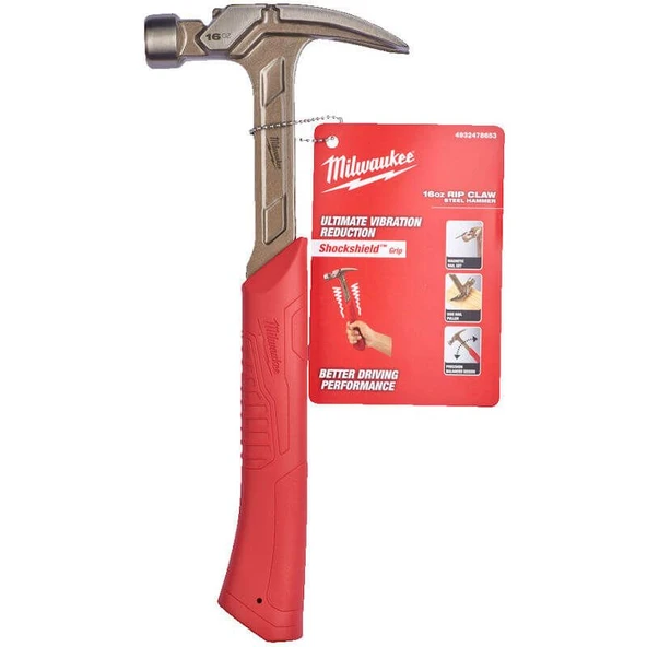Milwaukee Tek Parça Çelik Pençe Çekiç 16OZ/450 GR 4932478653 - Resim 2