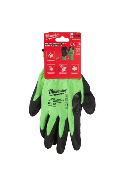Yüksek Görünürlüklü 3. Derece Kesik Korumalı Nitril Eldiven L - Resim 2