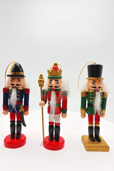 Premium Collection 3'lü 12.5 Cm Kurşun Asker Seti Dekoratif Yılbaşı Süsü - Resim 3