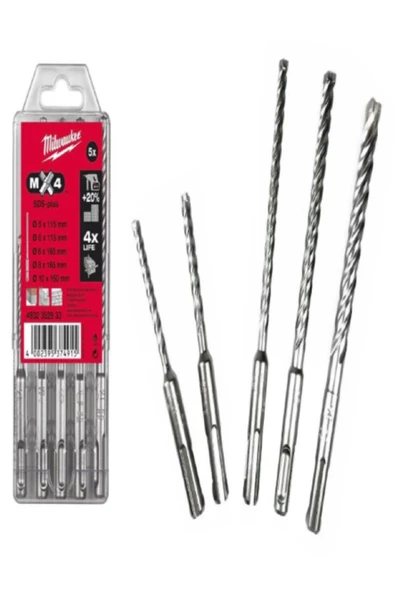 4932352833 Mxcut 4 Elmaslı Sds Plus Matkap Ucu Seti ürün görseli