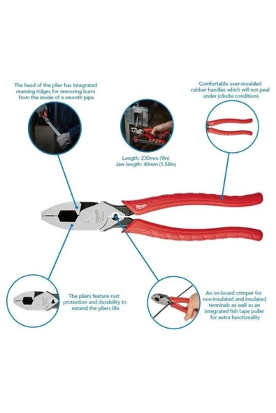 T48226100 Ağır Hizmet Tipi Pense 250mm - Resim 4